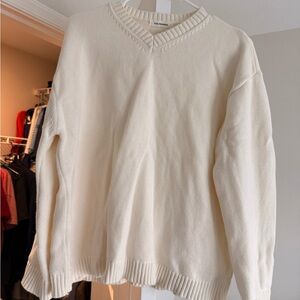 The Fringes v-neck cotton sweater